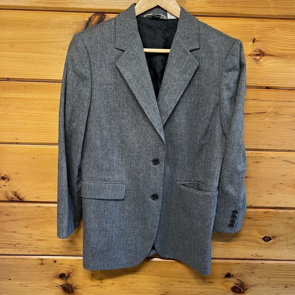 Brooks Brothers 346 Stretch Woman’s Sz 10 Gray Wool 2 Button Blazer